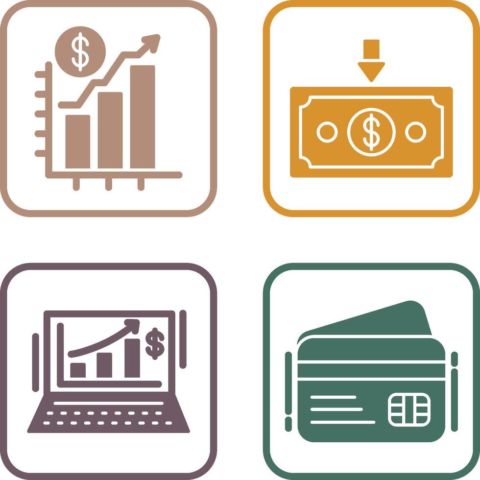 Chart Up and Money Down Icon vector