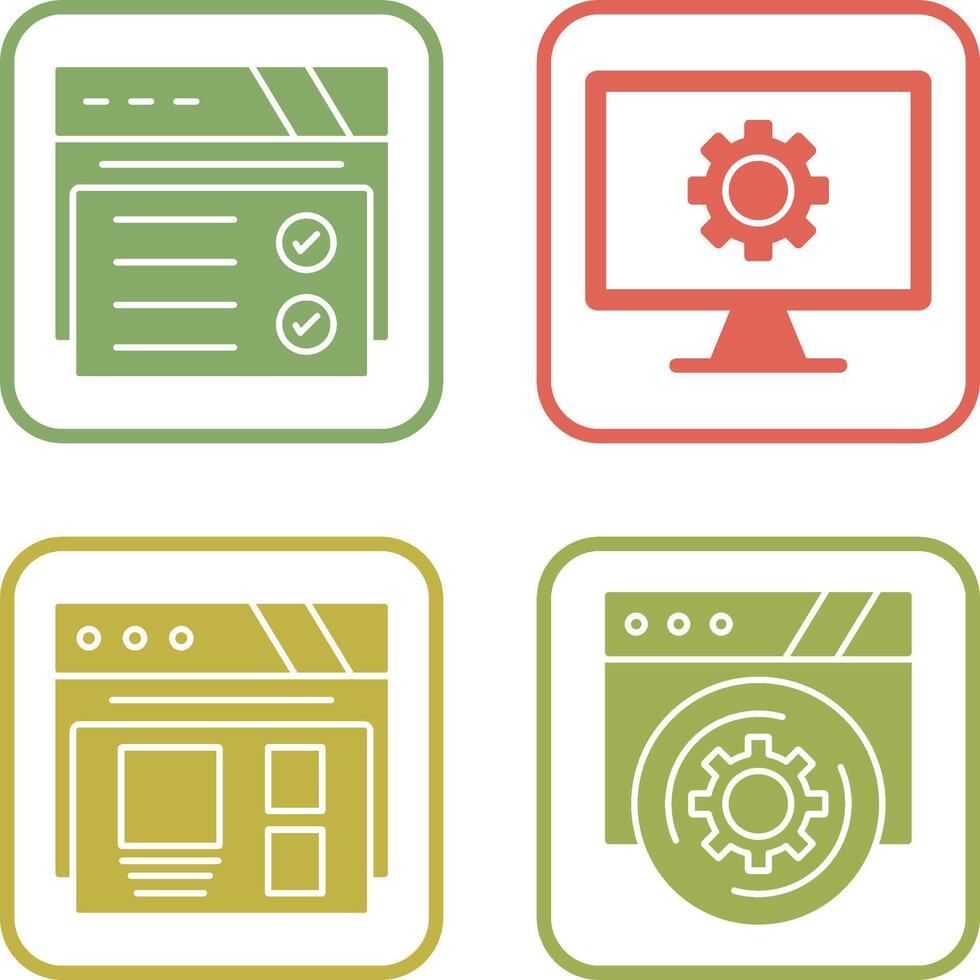 Web Browser and Monitor Screen Icon vector
