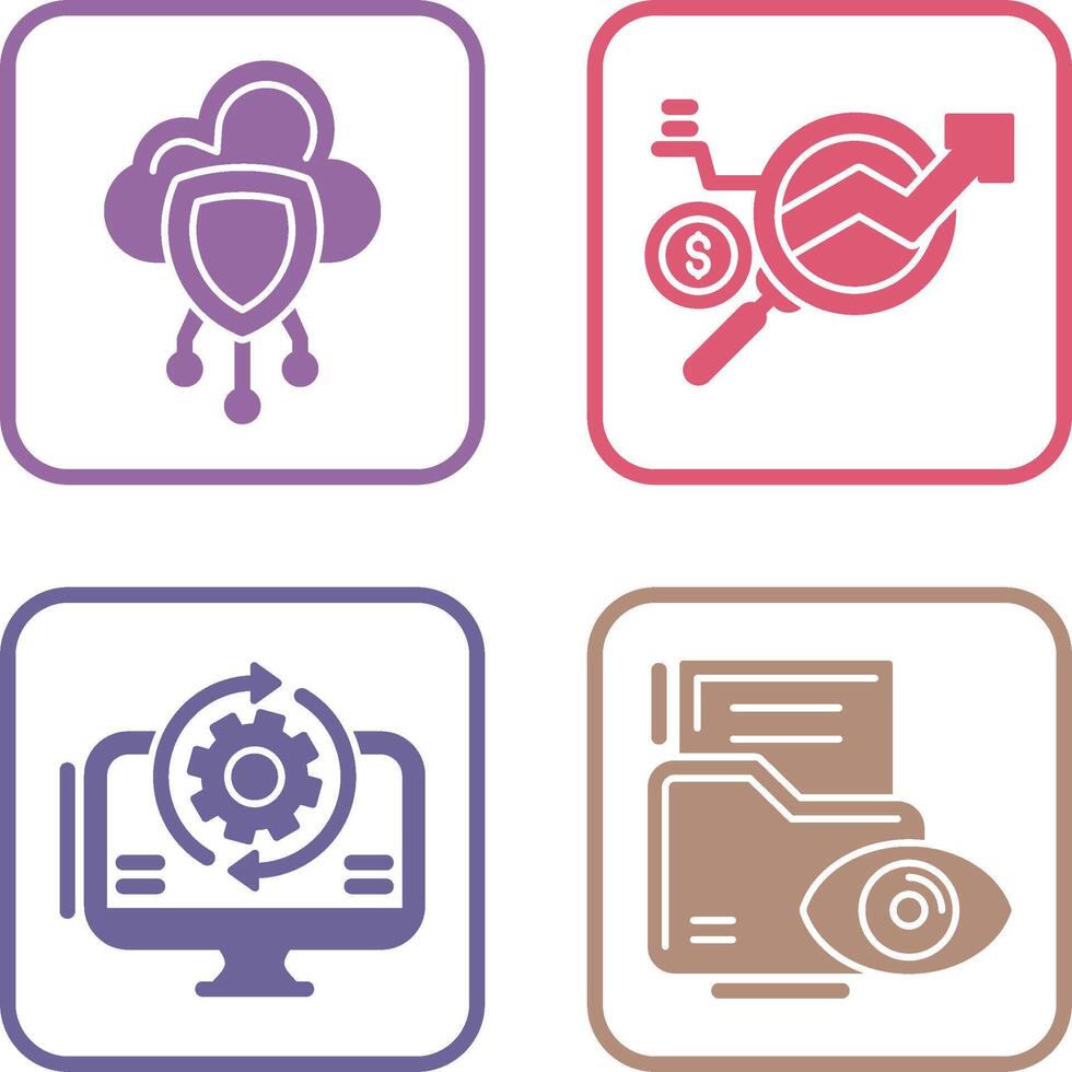 Data Protection and Data Research Icon vector