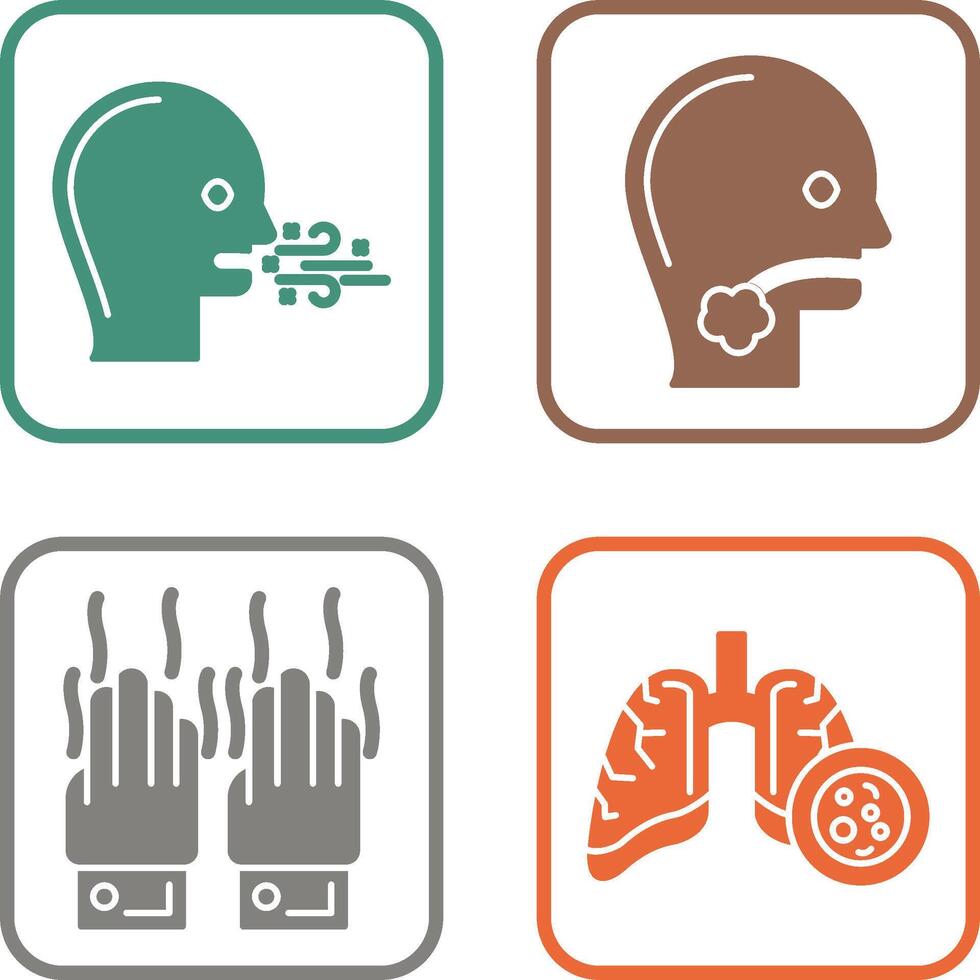 Bad Breath and Throat Cancer Icon vector