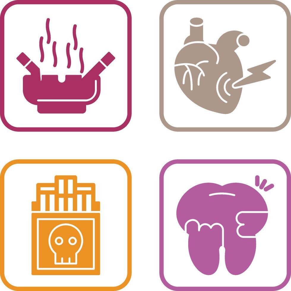 Heart Attack and hashtray Icon vector