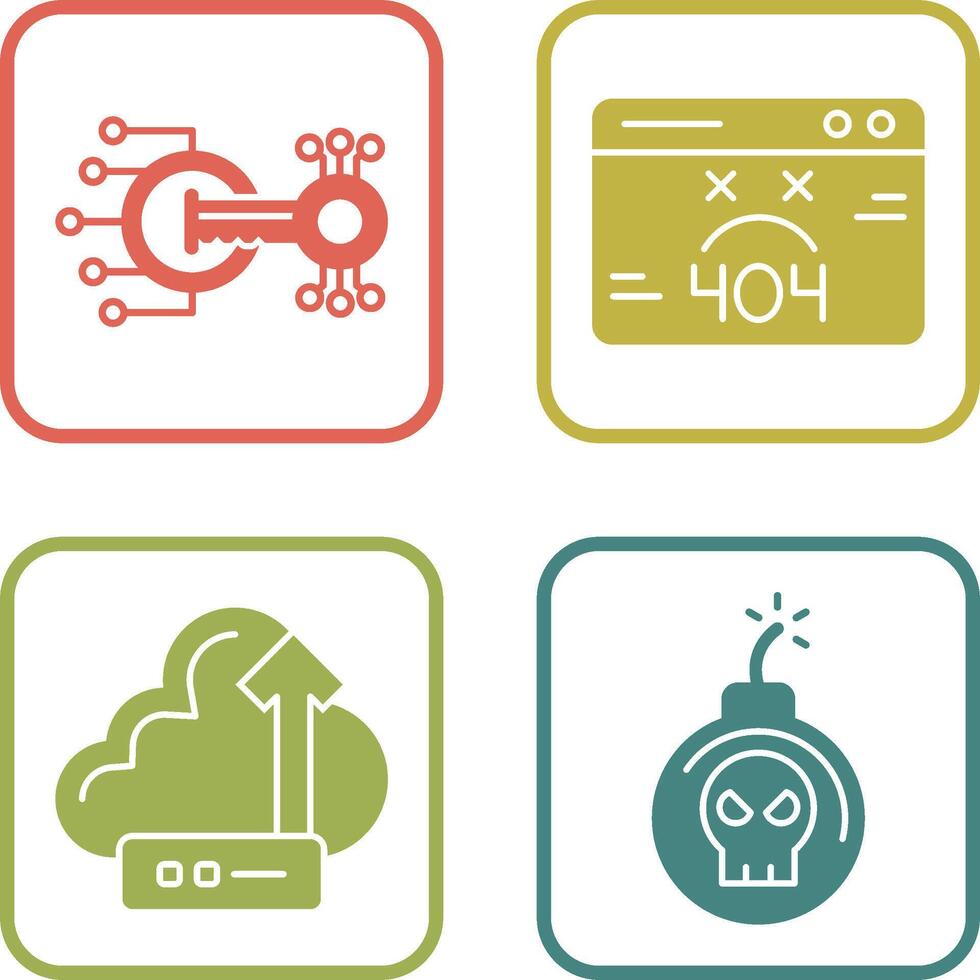 Encryption and 404 Error Icon vector