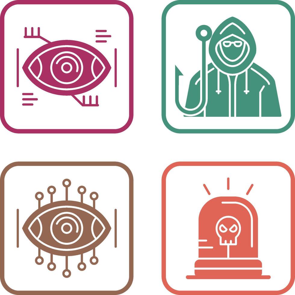 Eye Recongnition and Phishing Icon vector
