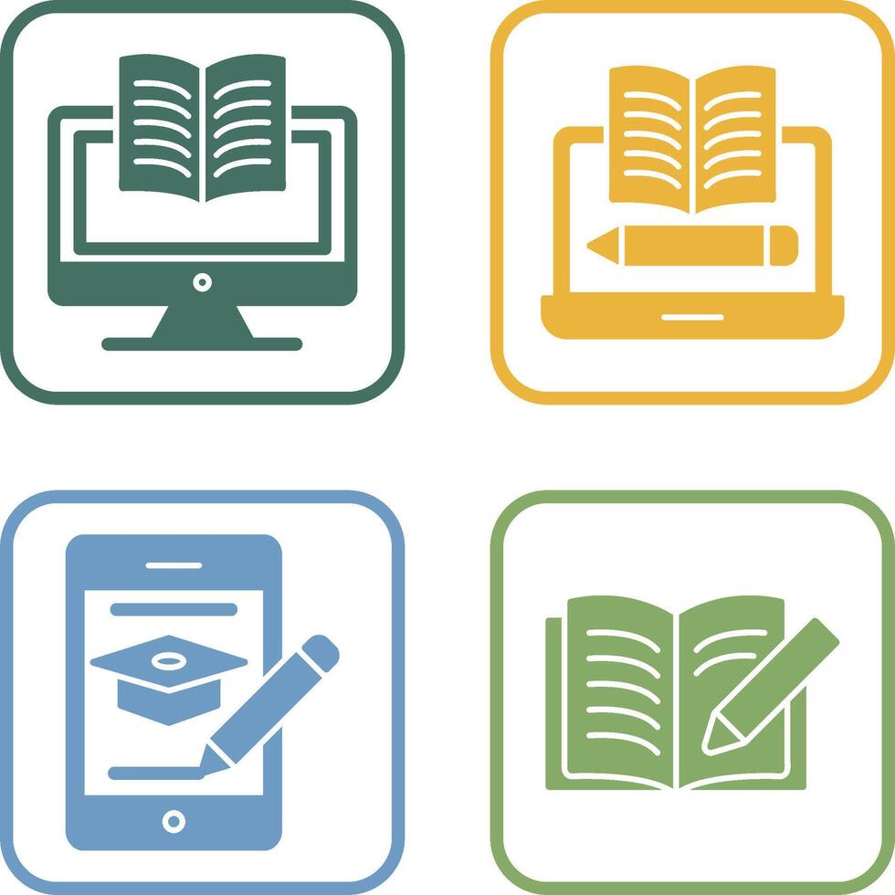 Digital Learning and Written Icon vector