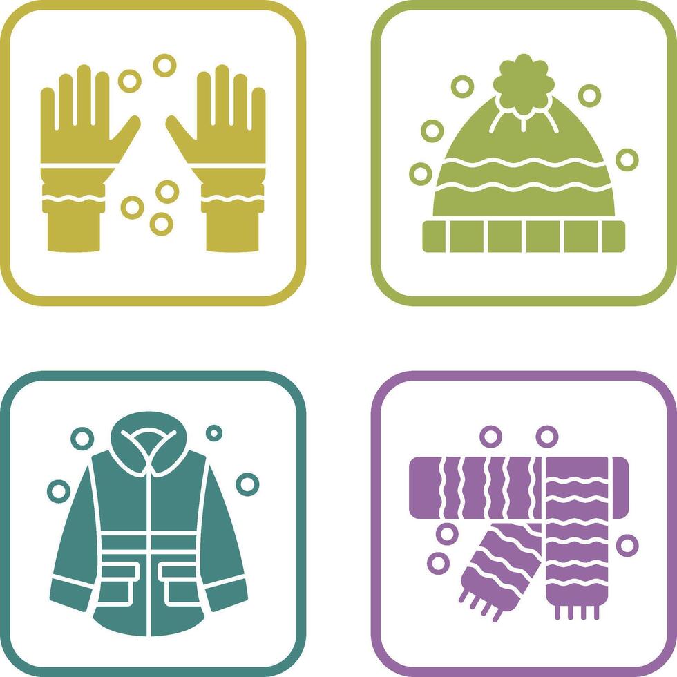 Winter Gloves and Winter Hat Icon vector