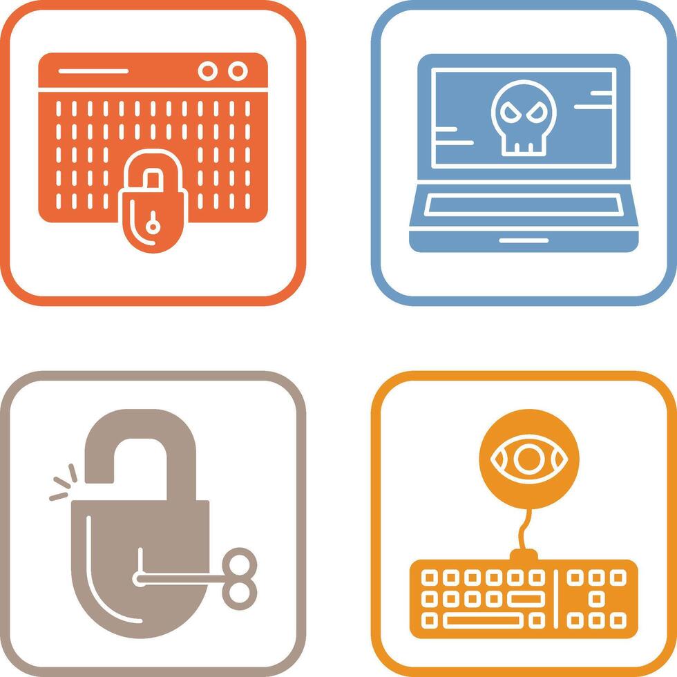 Hacking and Laptop Icon vector