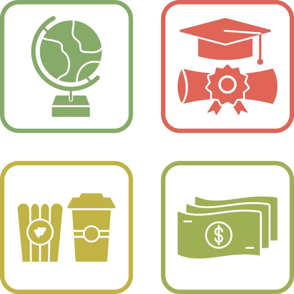 Globe and Graduation Icon vector