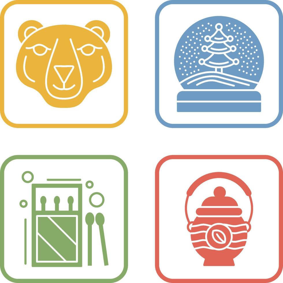 Polar Bear and Snow Globe Icon vector