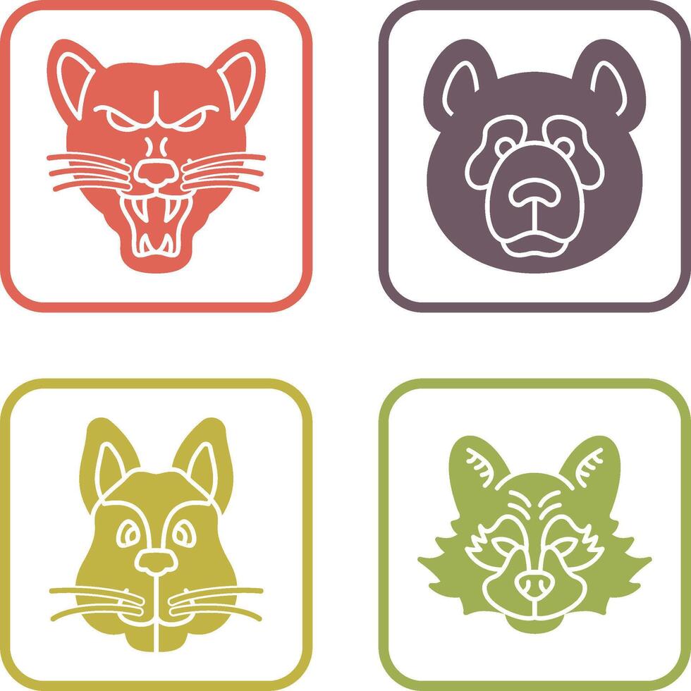 Wolf and Panda Icon vector