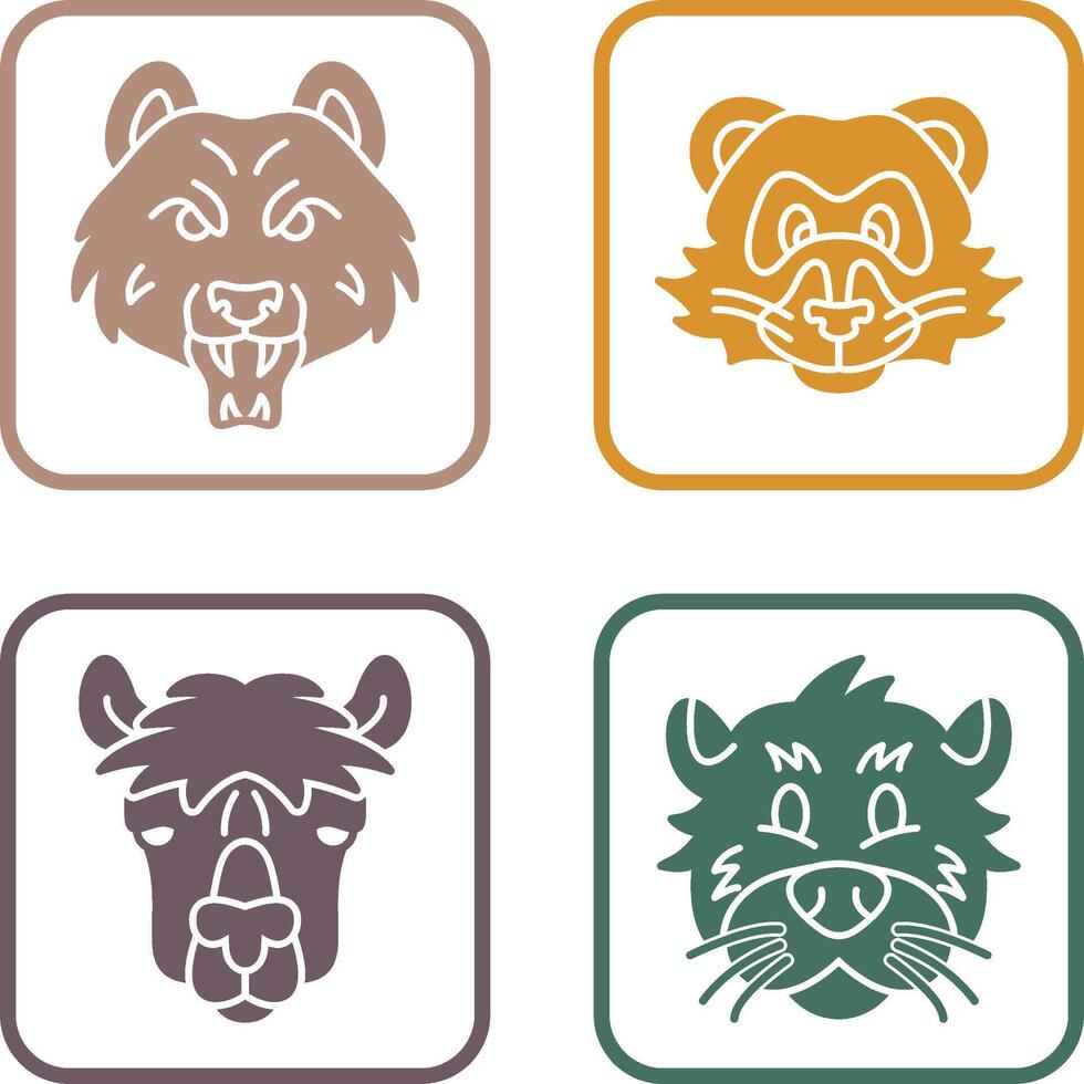 Bear and Ferret Icon vector