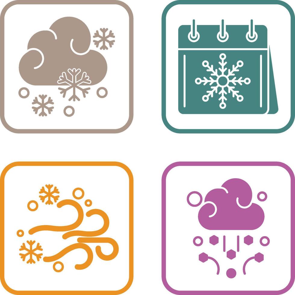 Snowy and Calender Icon vector