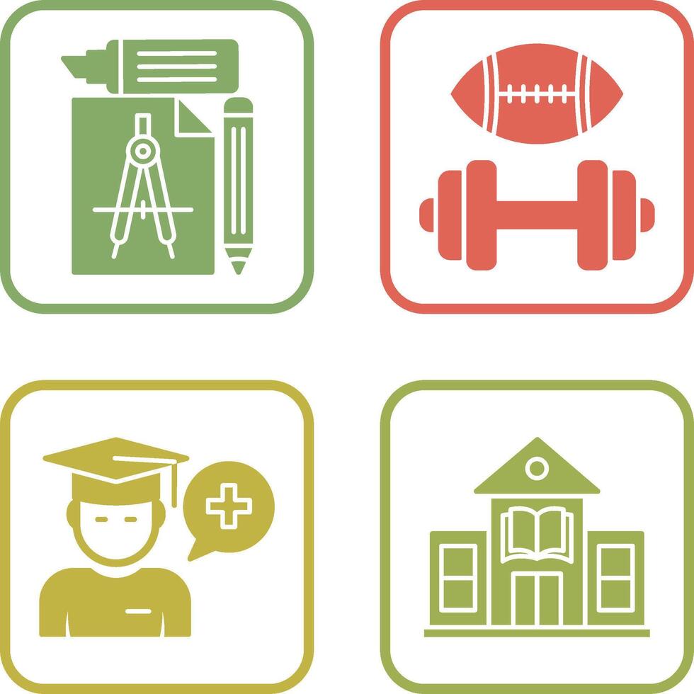 Study Tools and Sport Faculty Icon vector