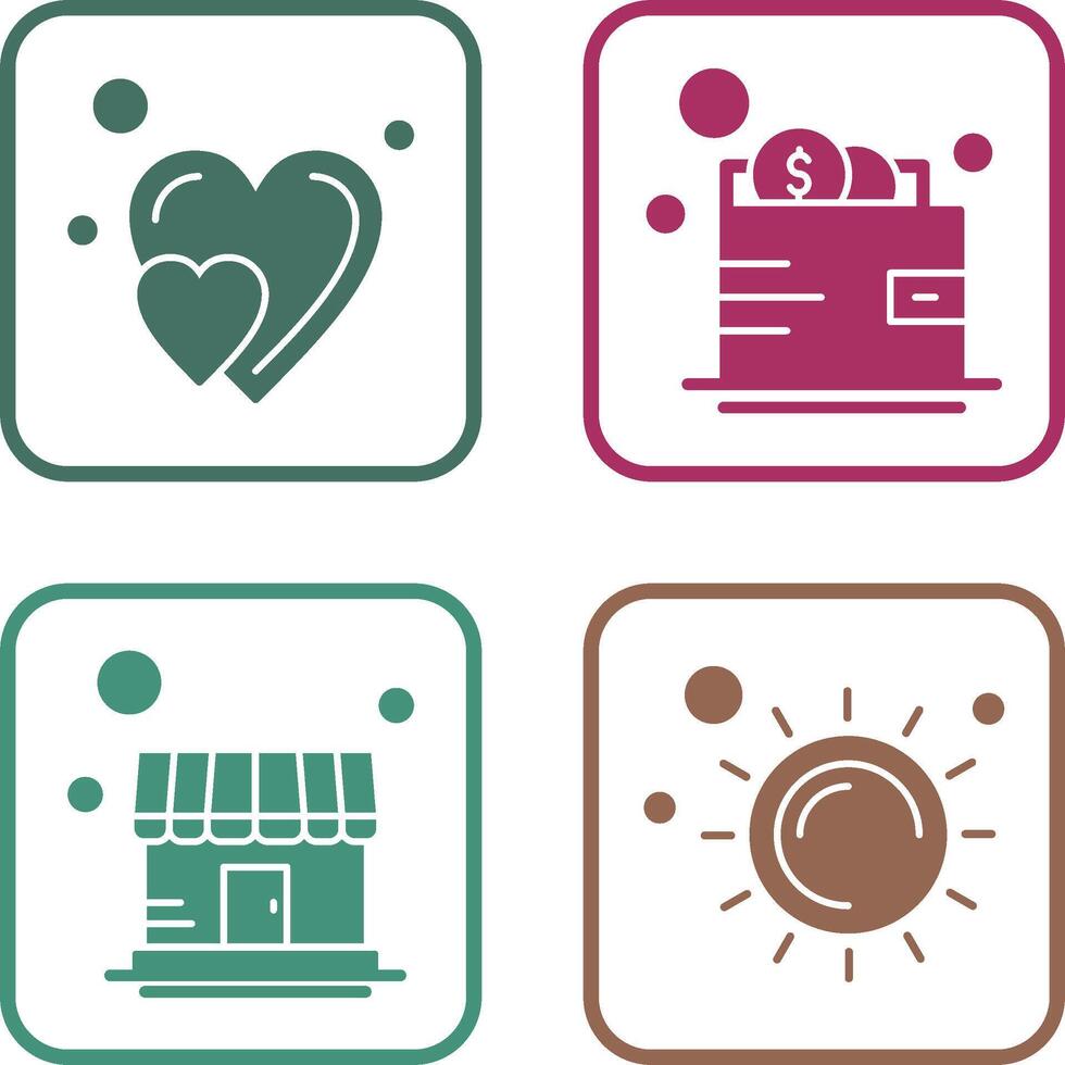 Heart and Wallet Icon vector