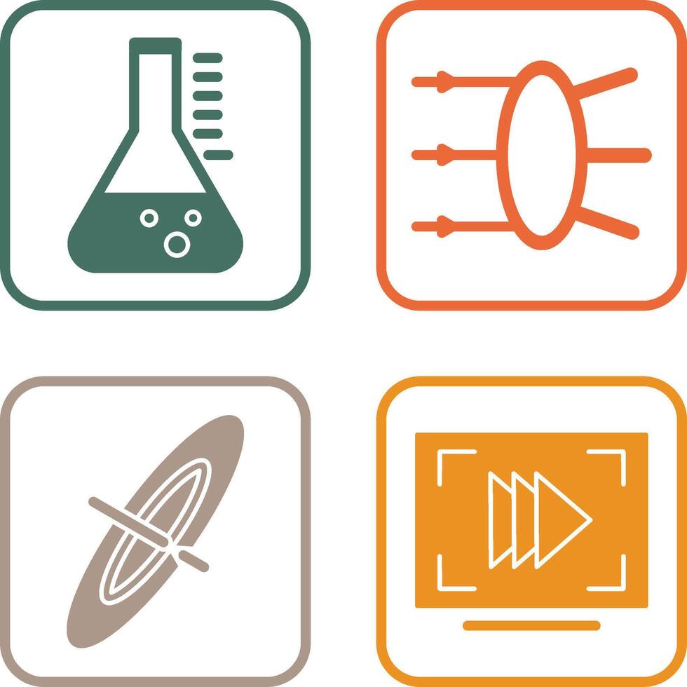 Refraction and beaker Icon vector