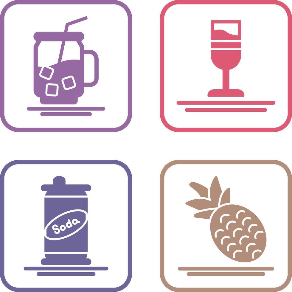 Iced Tea and Rainbow Drink Icon vector