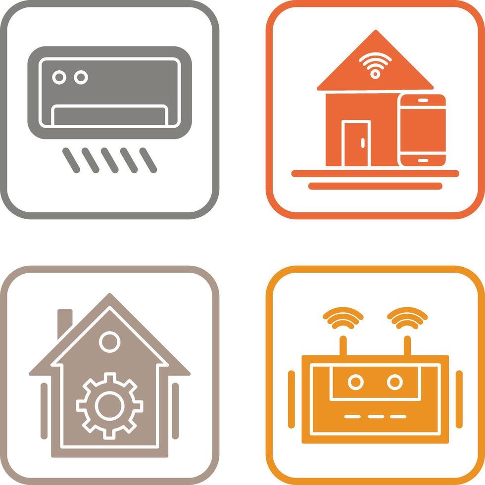 Air Conditioner and Home Automation Icon vector