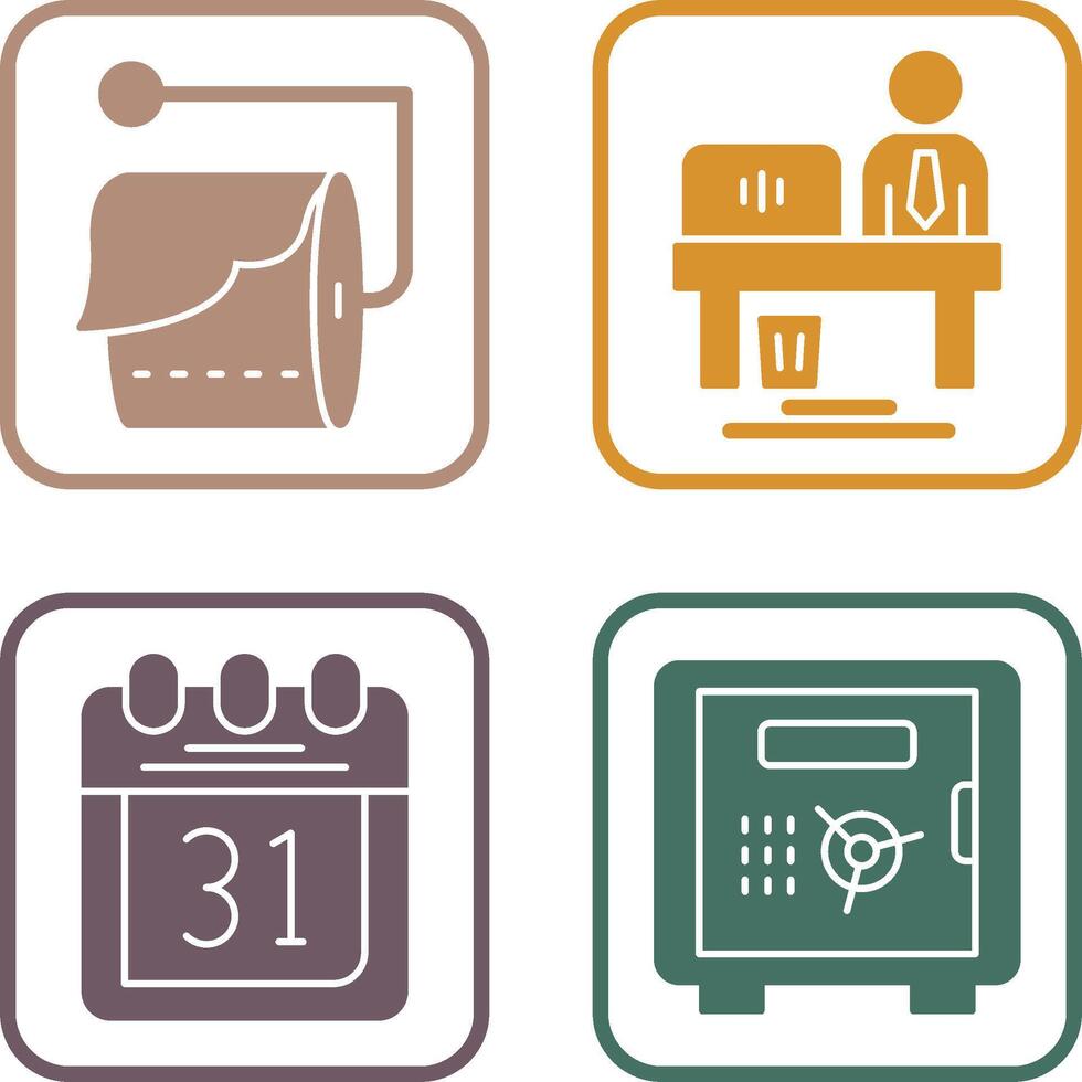 Tissue Roll and Worker Icon vector