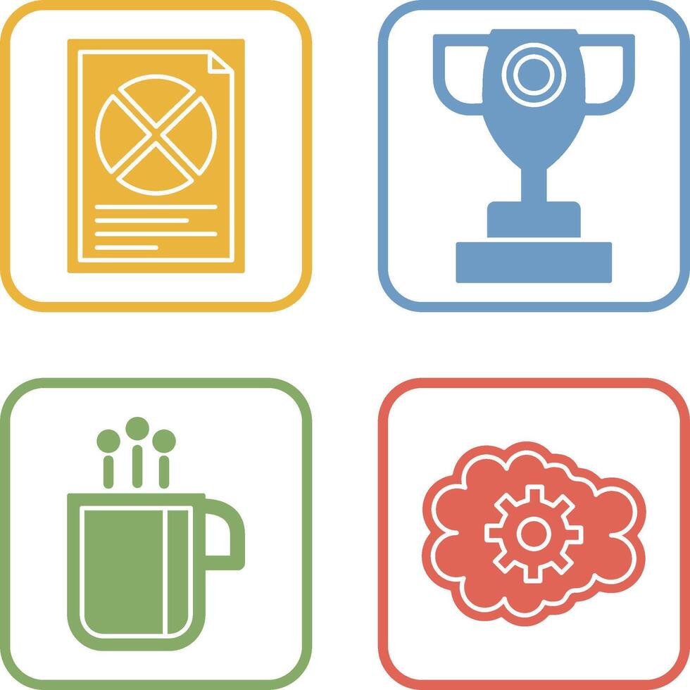 Pie Chart and Trophy Icon vector