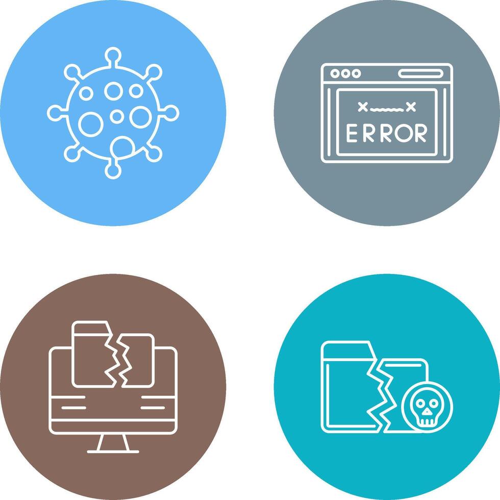 Virus and Error Code Icon vector