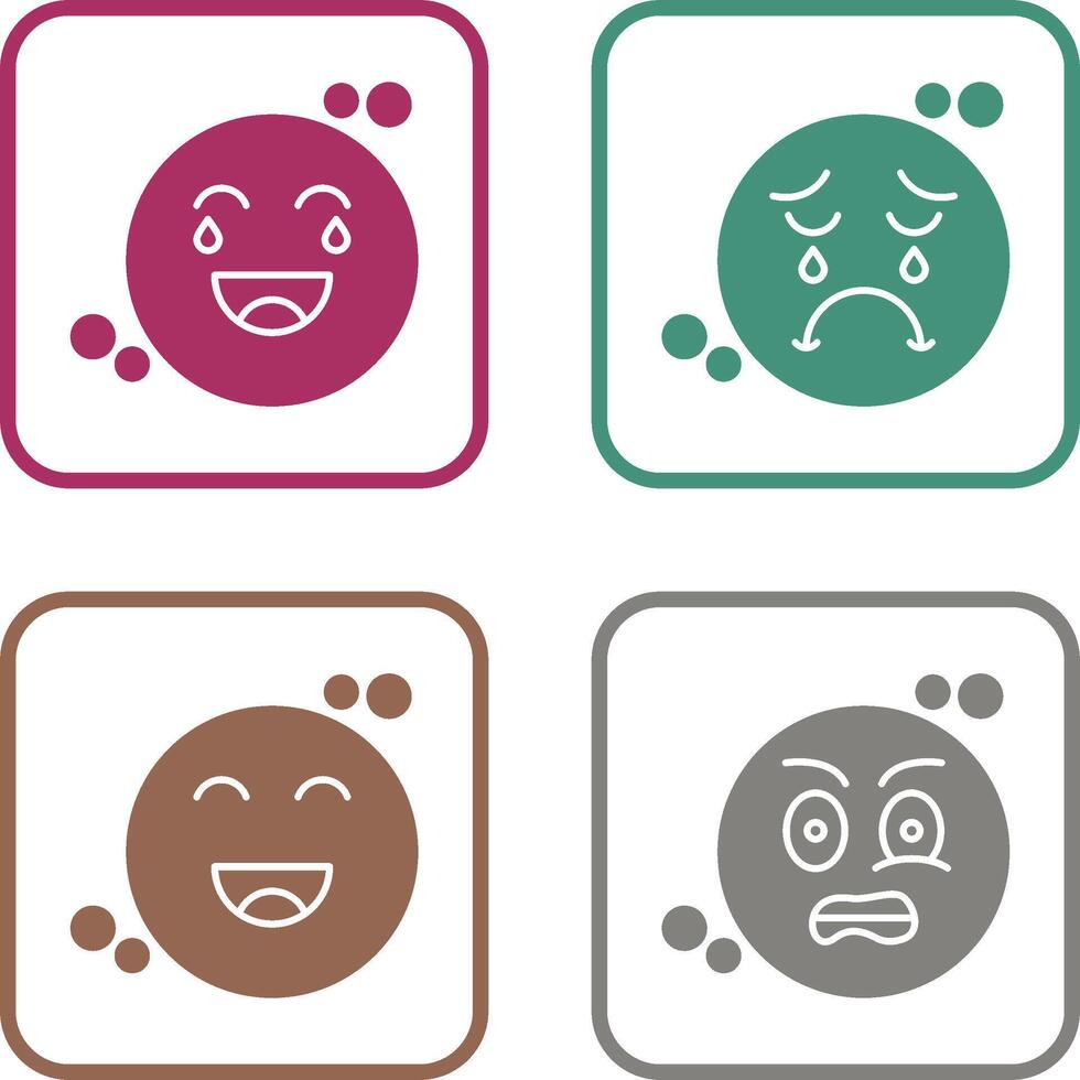 Loughing and Unhappy Icon vector