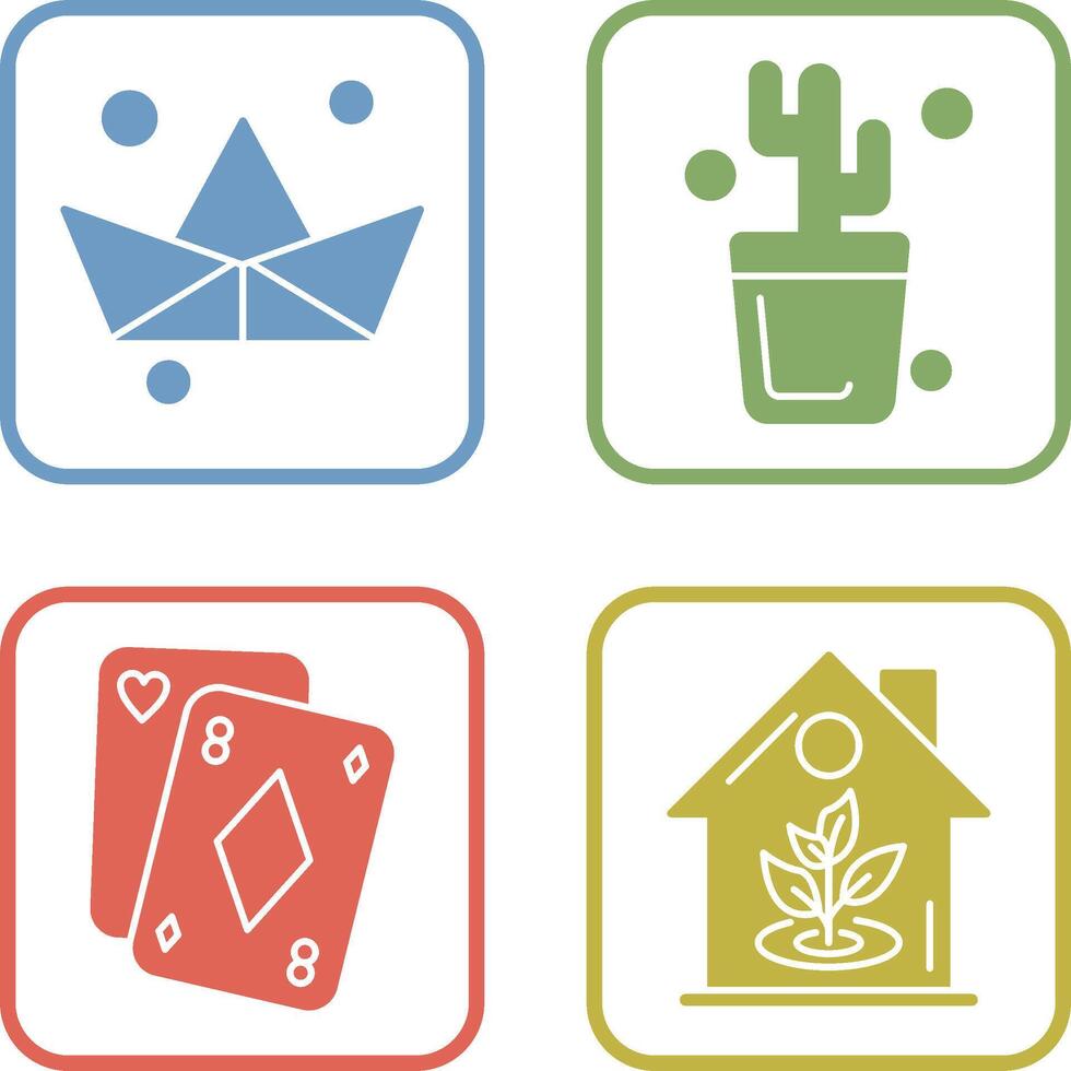 Origami and Cactus Icon vector