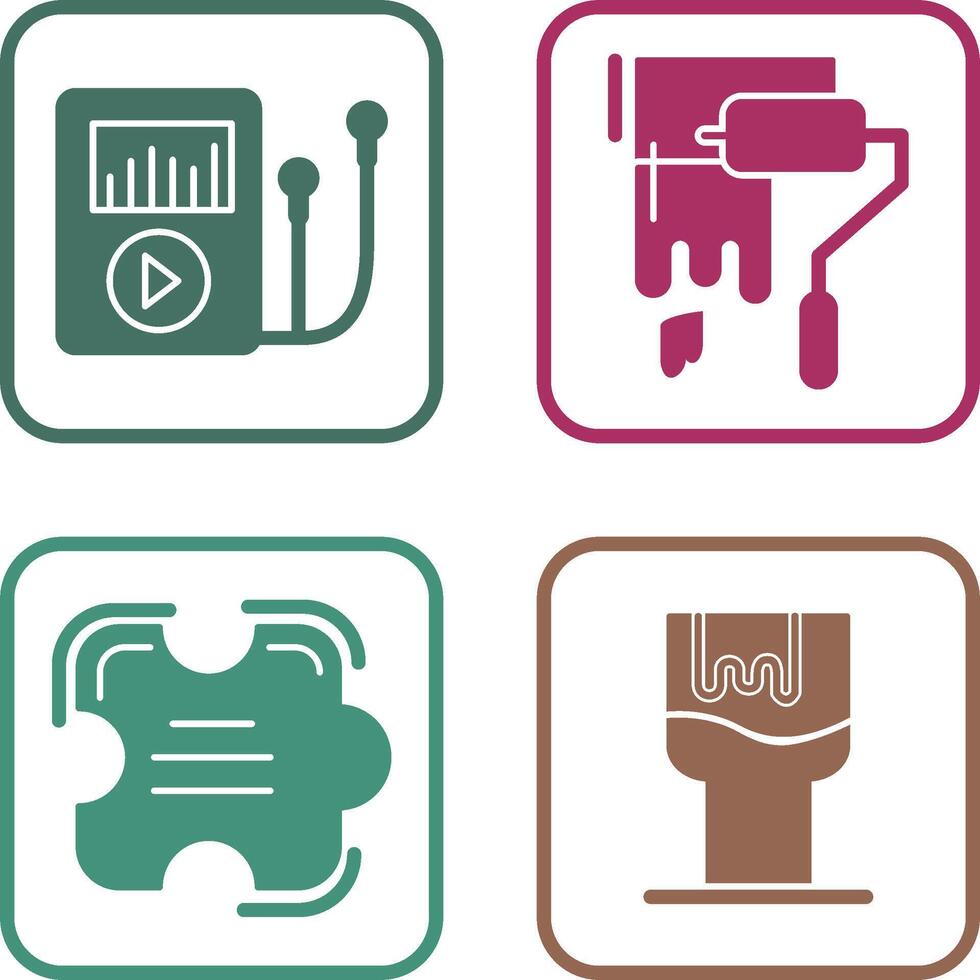 Music Player and Painting Icon vector
