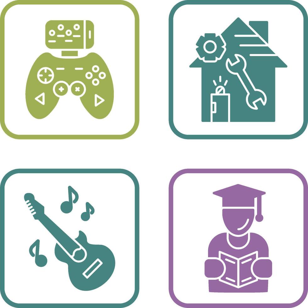 Game Controller and home repair Icon vector