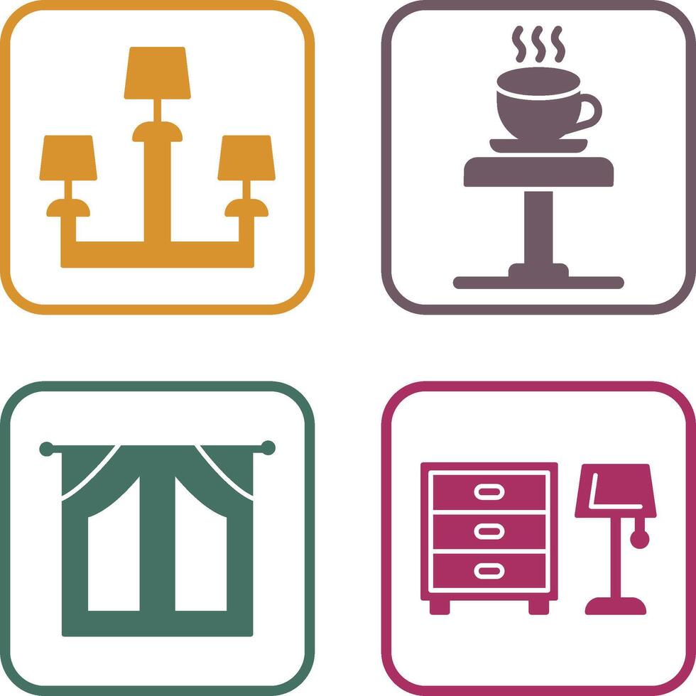 Lamp and Coffee Table Icon vector