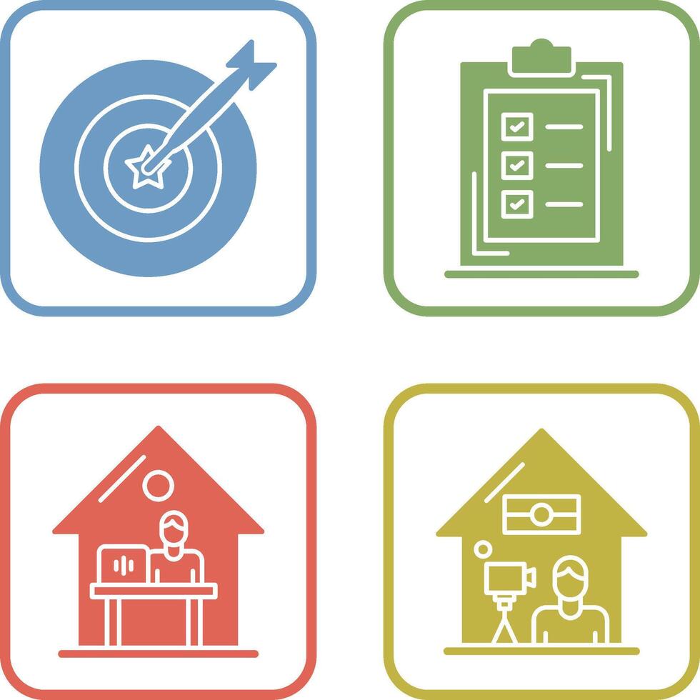 Dart and Checklist Icon vector