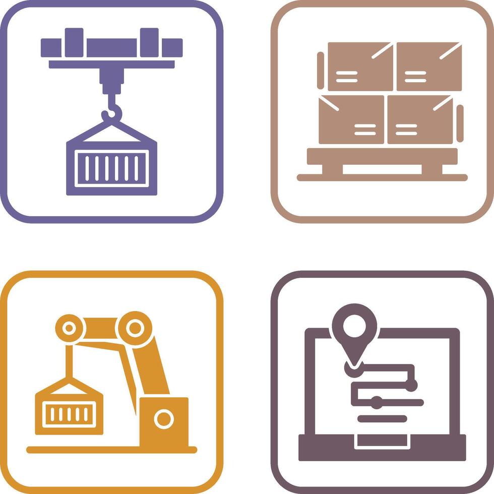 crane and stock Icon vector