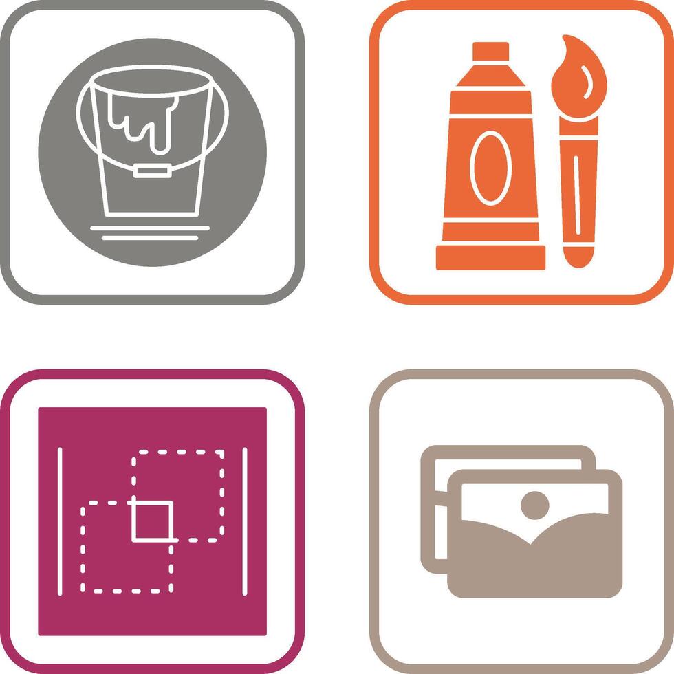 paint bucket and oil paint Icon vector