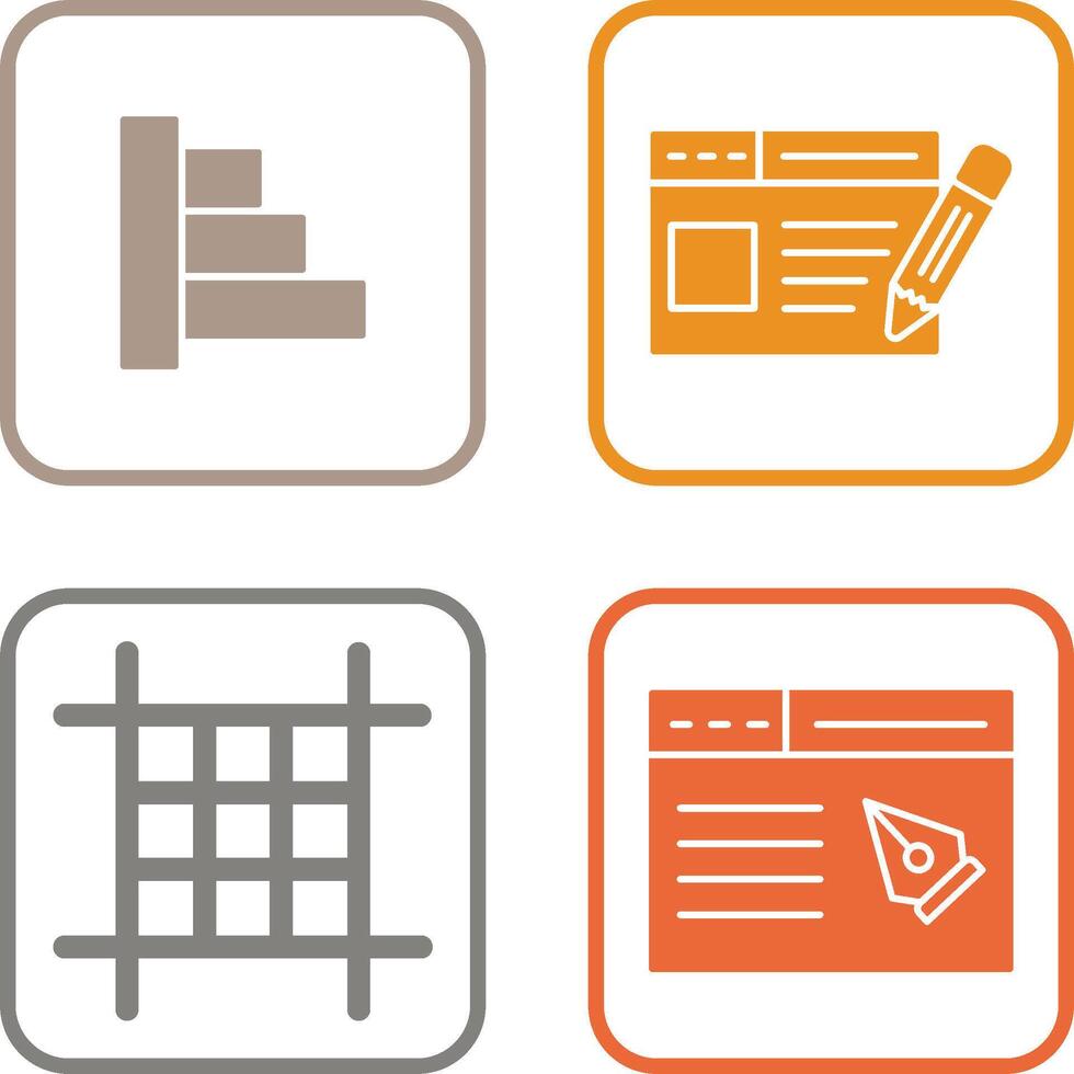 Object Alignment and Web Page Icon vector