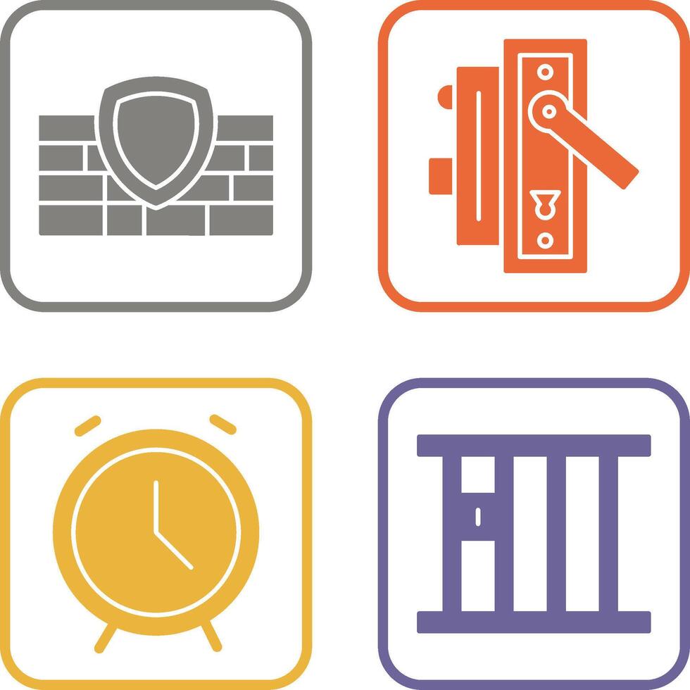 Firewall and Door Handle Icon vector