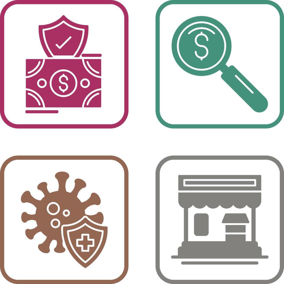 Investment and magnifier Icon vector