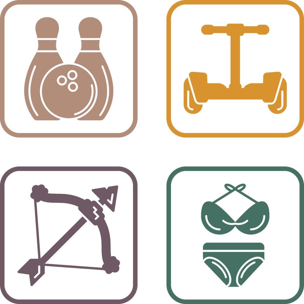 Bowling and Hoverboard Icon vector