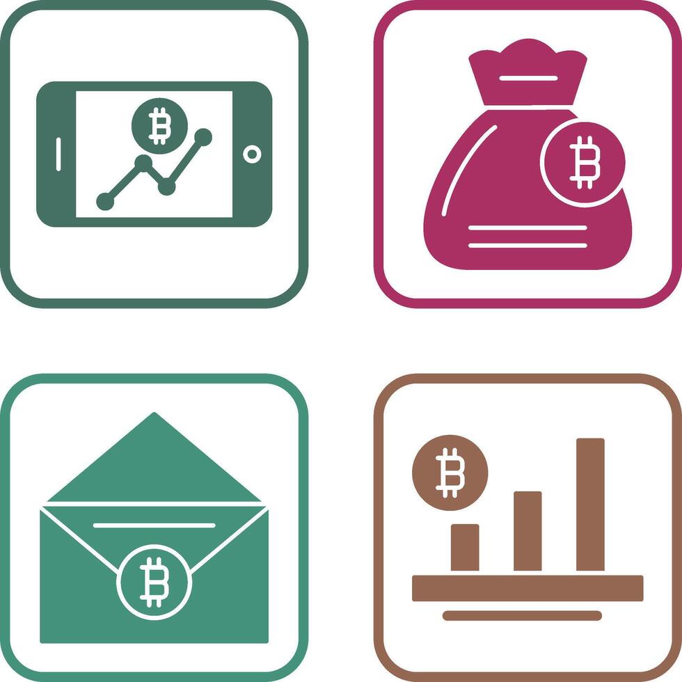 Line Chart and Money Bag Icon vector