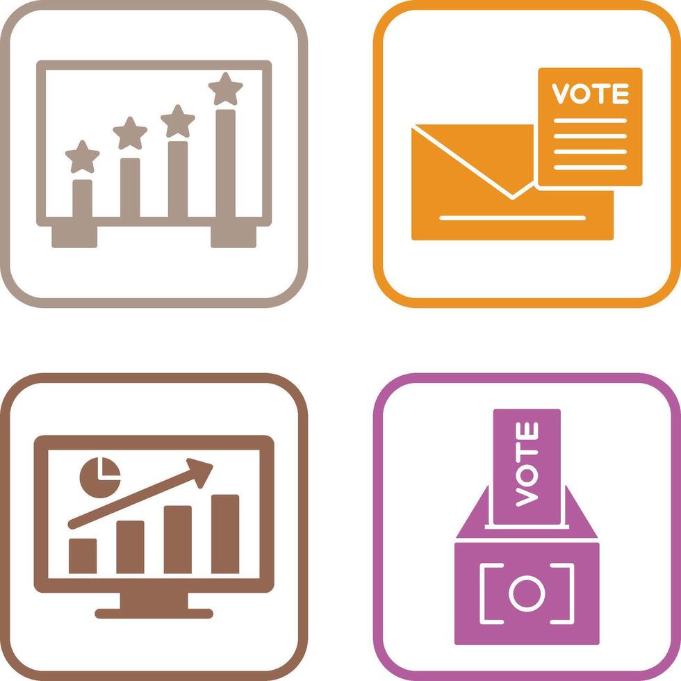 Rating and Letter Icon vector