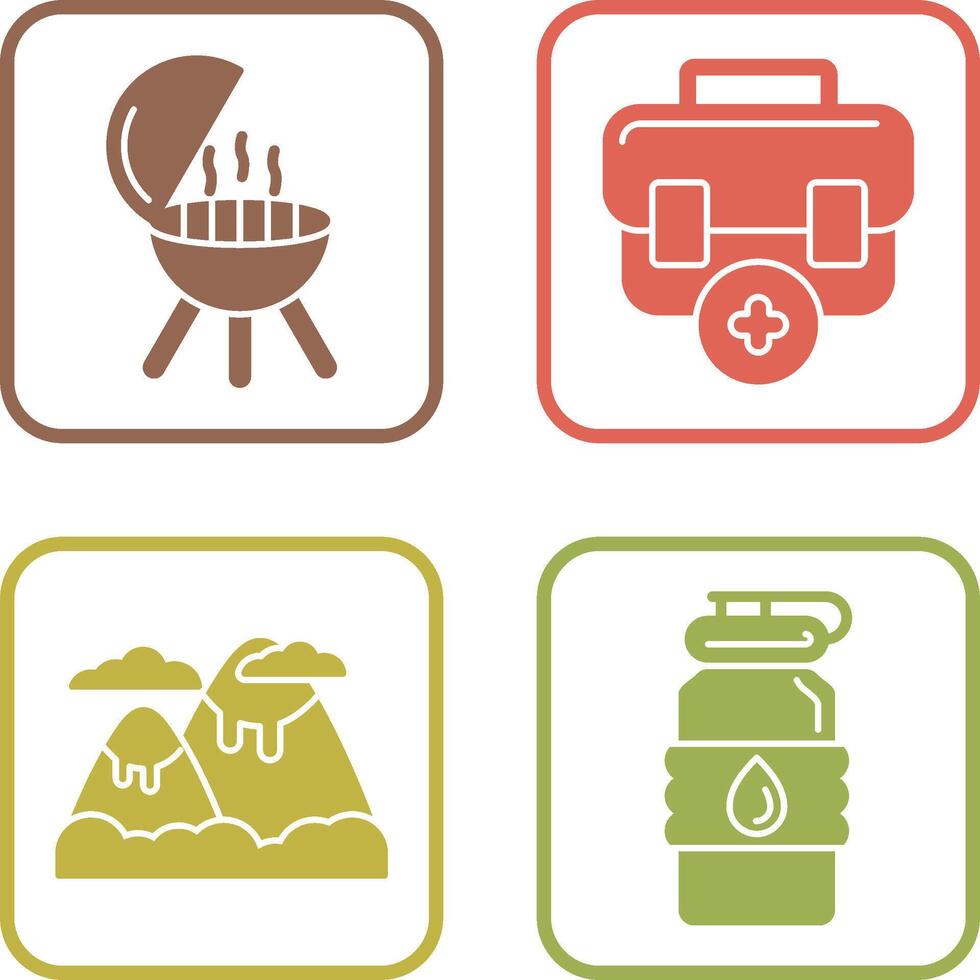 Bbq and First Aid Icon vector