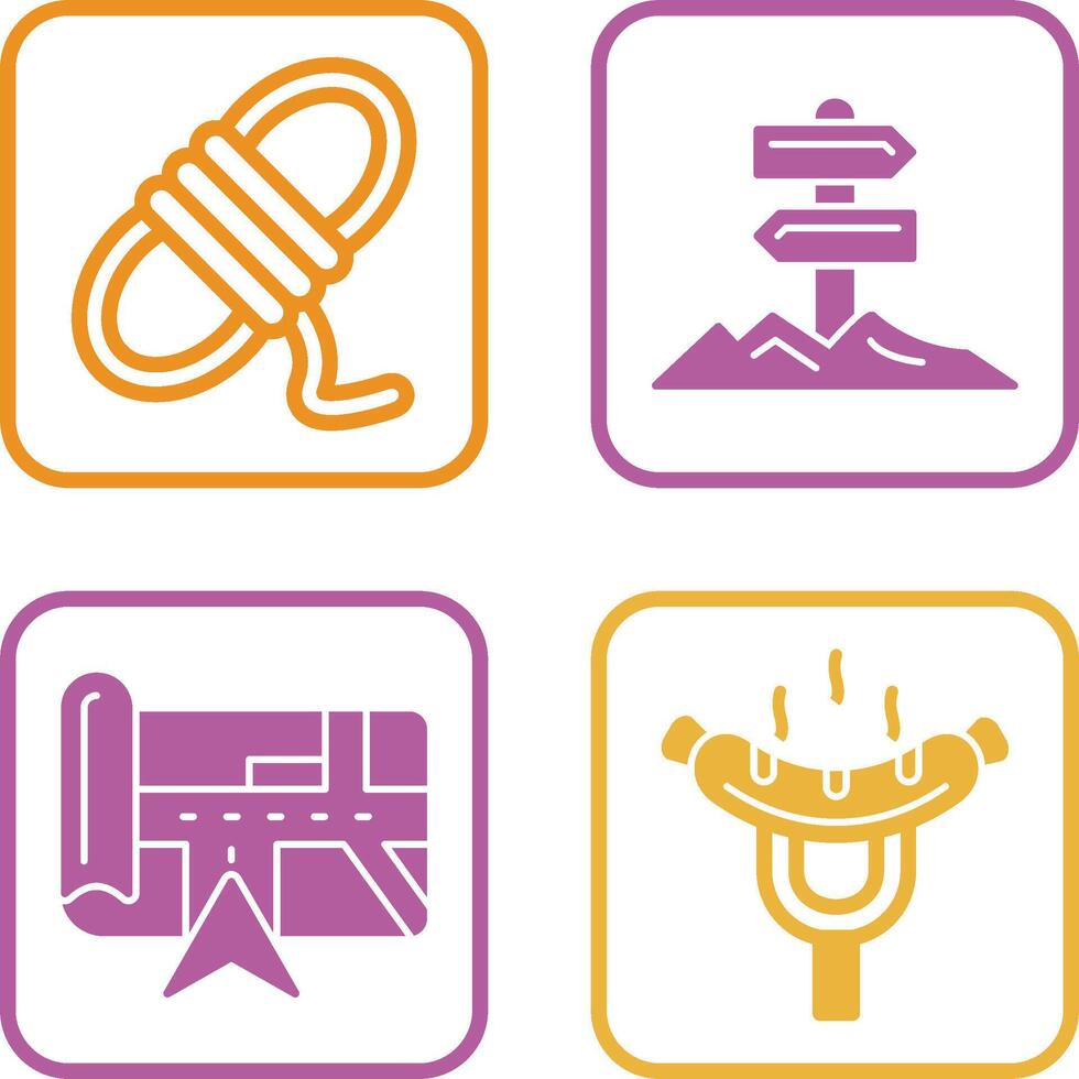 Direction and Rope Icon vector