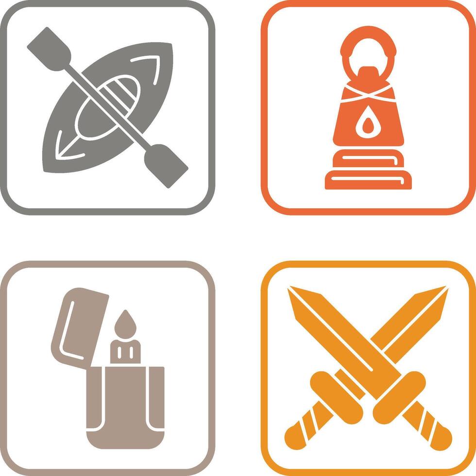 Kayak and Lamp Icon vector
