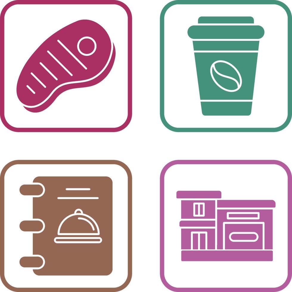 Meat and Coffee Icon vector