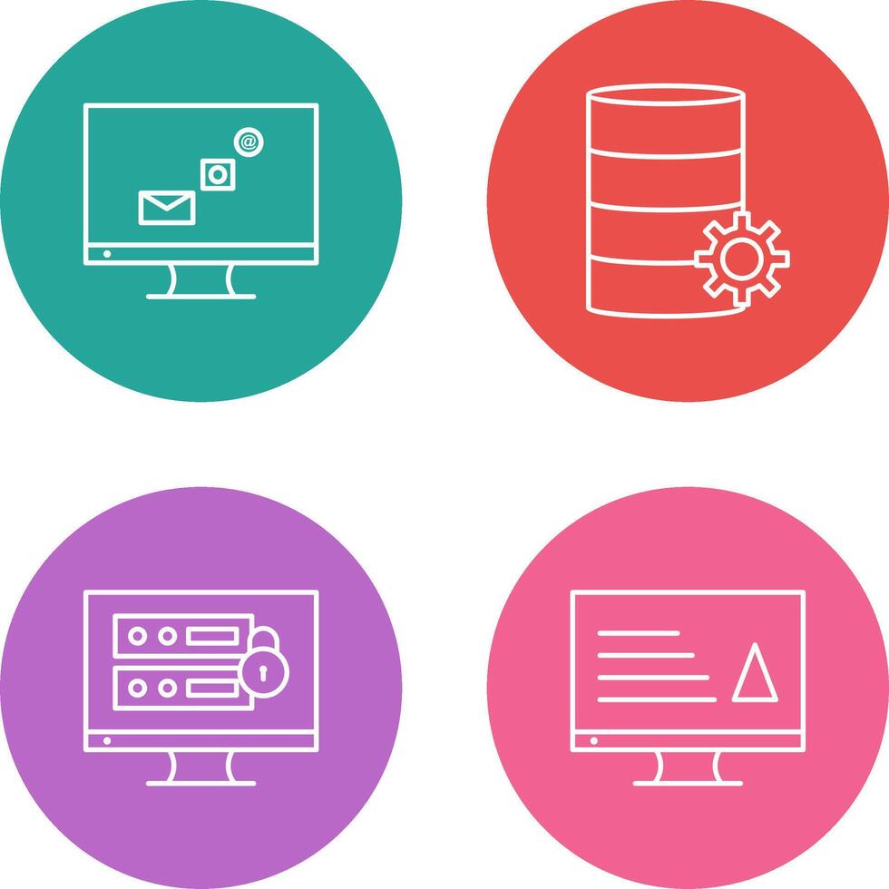 digital marketing and database management Icon vector