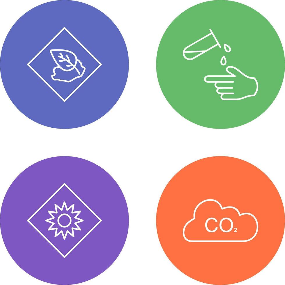 Environment hazard and Corrosive hazard Icon vector