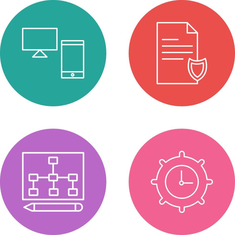 devices and private document Icon vector