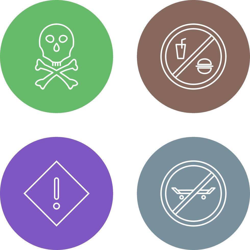 death sign and no foods or drink Icon vector