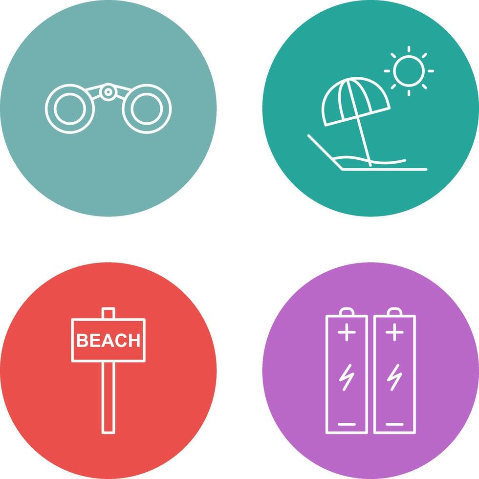 Binoculars and beach Icon vector