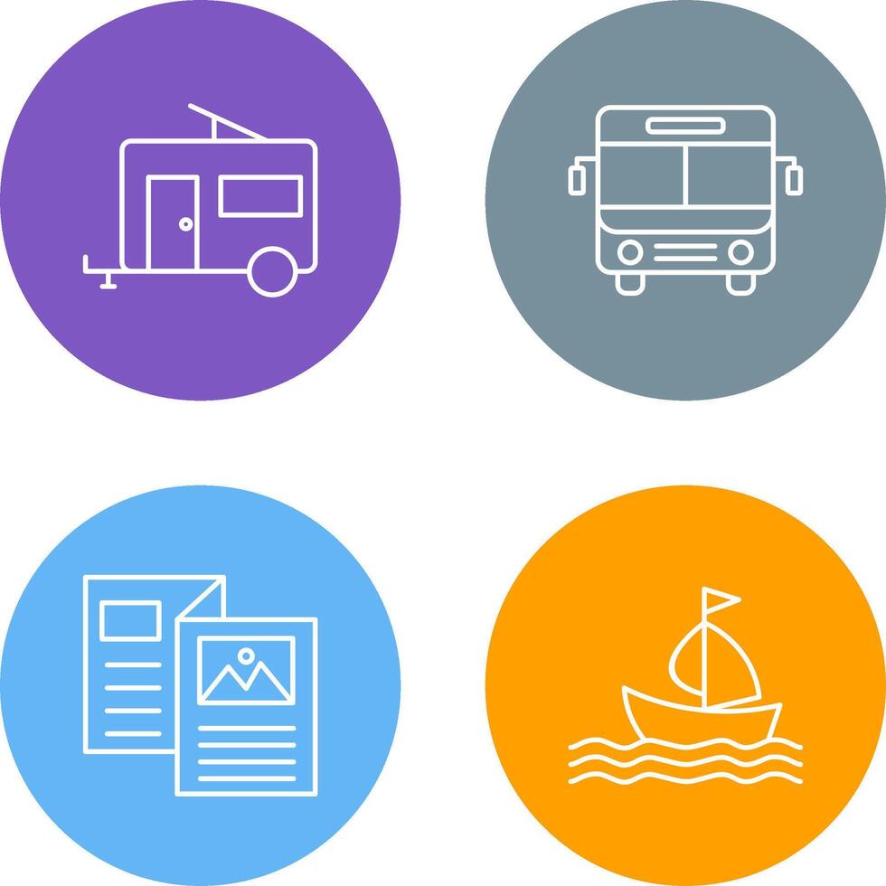 Bus and trailer Icon vector