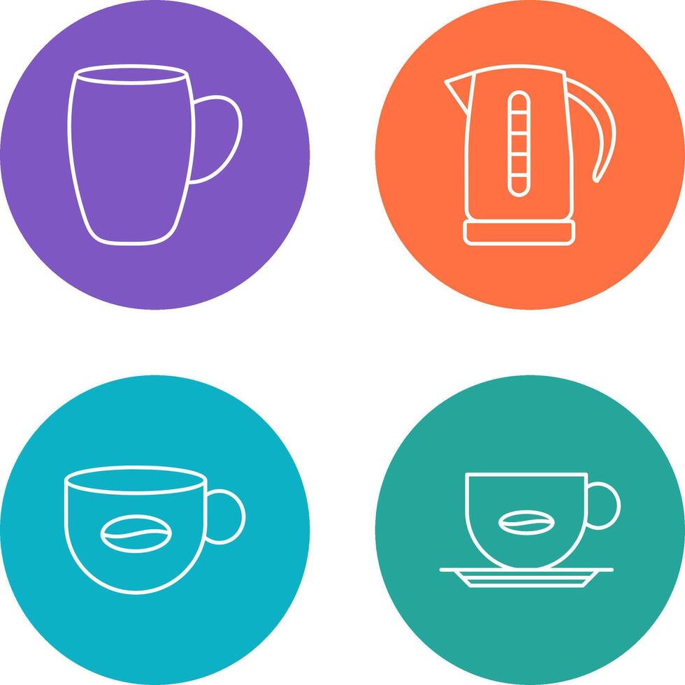 mug and kettle Icon vector