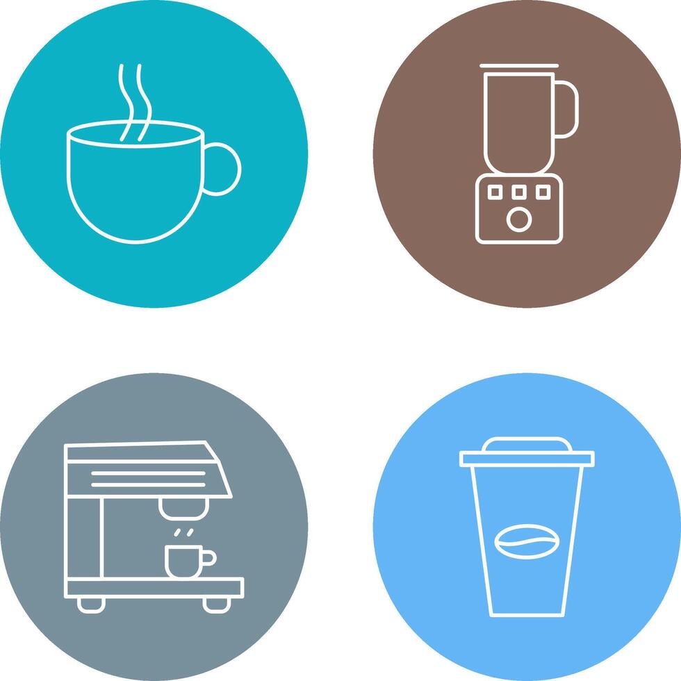 Hot Coffee and Coffee Blender Icon vector