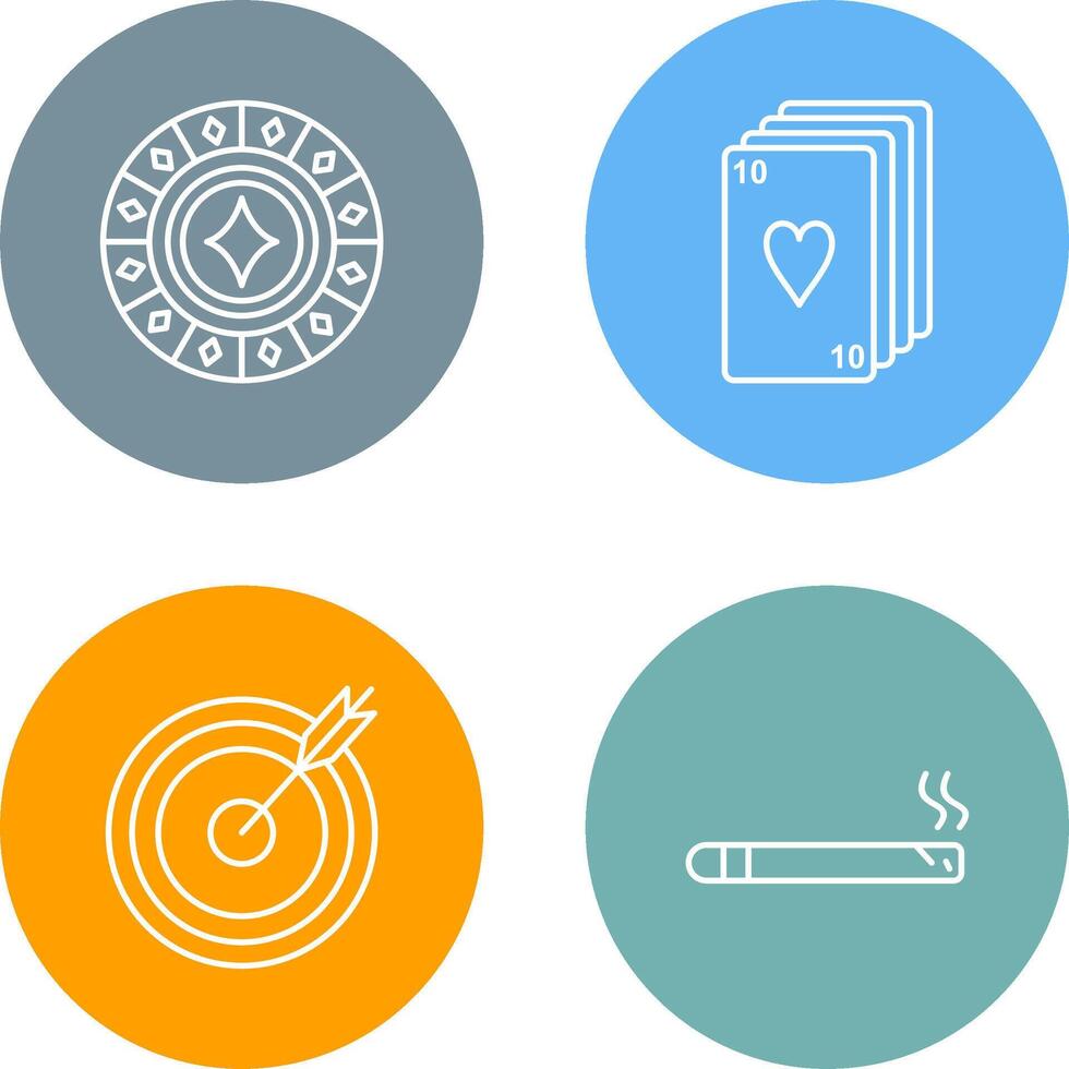 diamond Chip and desk of cards Icon vector